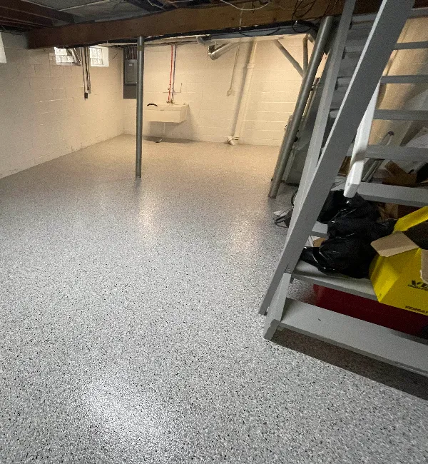 View of Basement Epoxy Floor Coating in Cleveland, OH